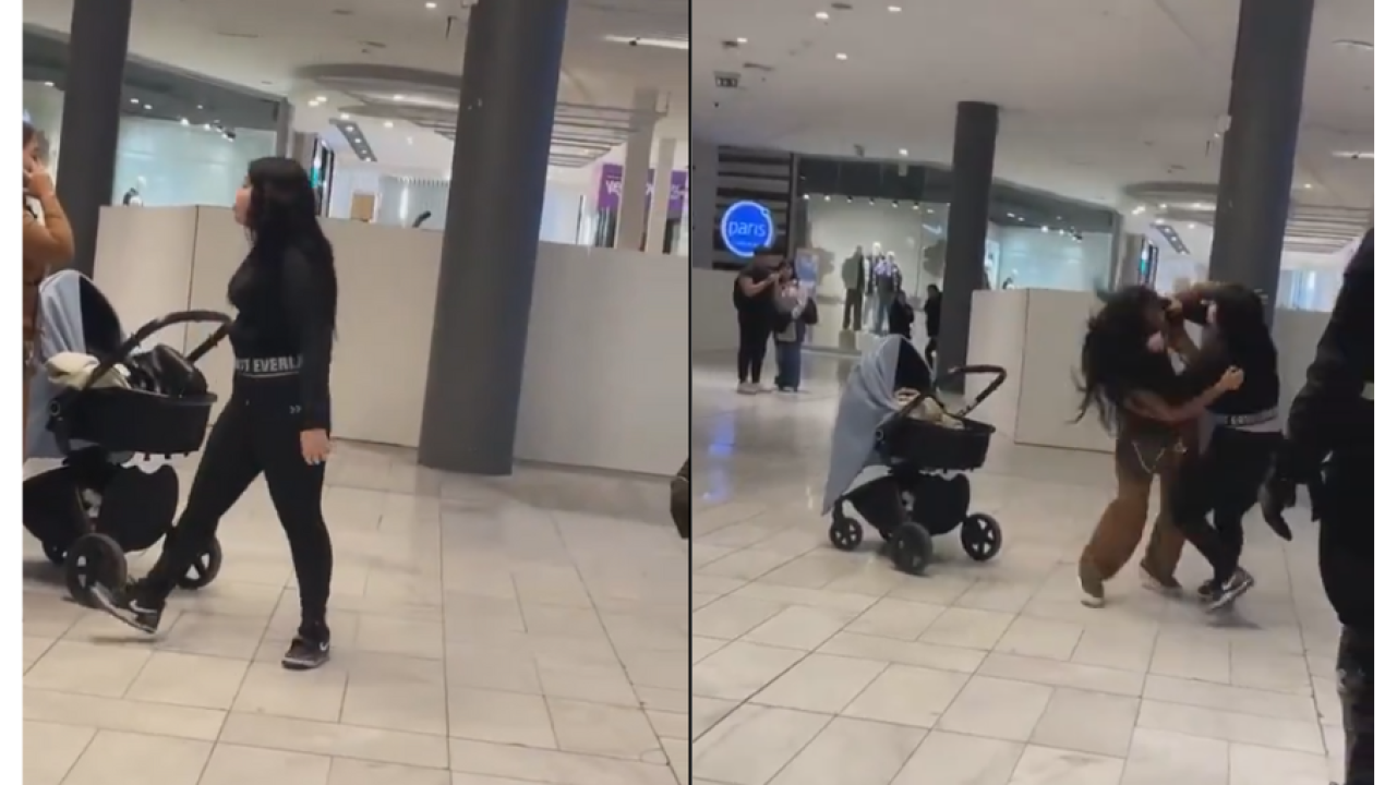 /tenia-un-bebe-en-brazos-brutal-pelea-entre-dos-mujeres-se-registro-en-mall